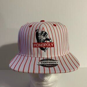 Headgear Classics Hat Monopoly Adjustable Snapback Pinstripe White Red Cap OSFM